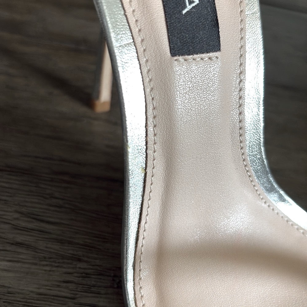 NIB [Aqua] Olivia Rhinestone Ankle Strap Silver Stiletto Heels Women's 8 or 8.5 - Picture 10 of 12